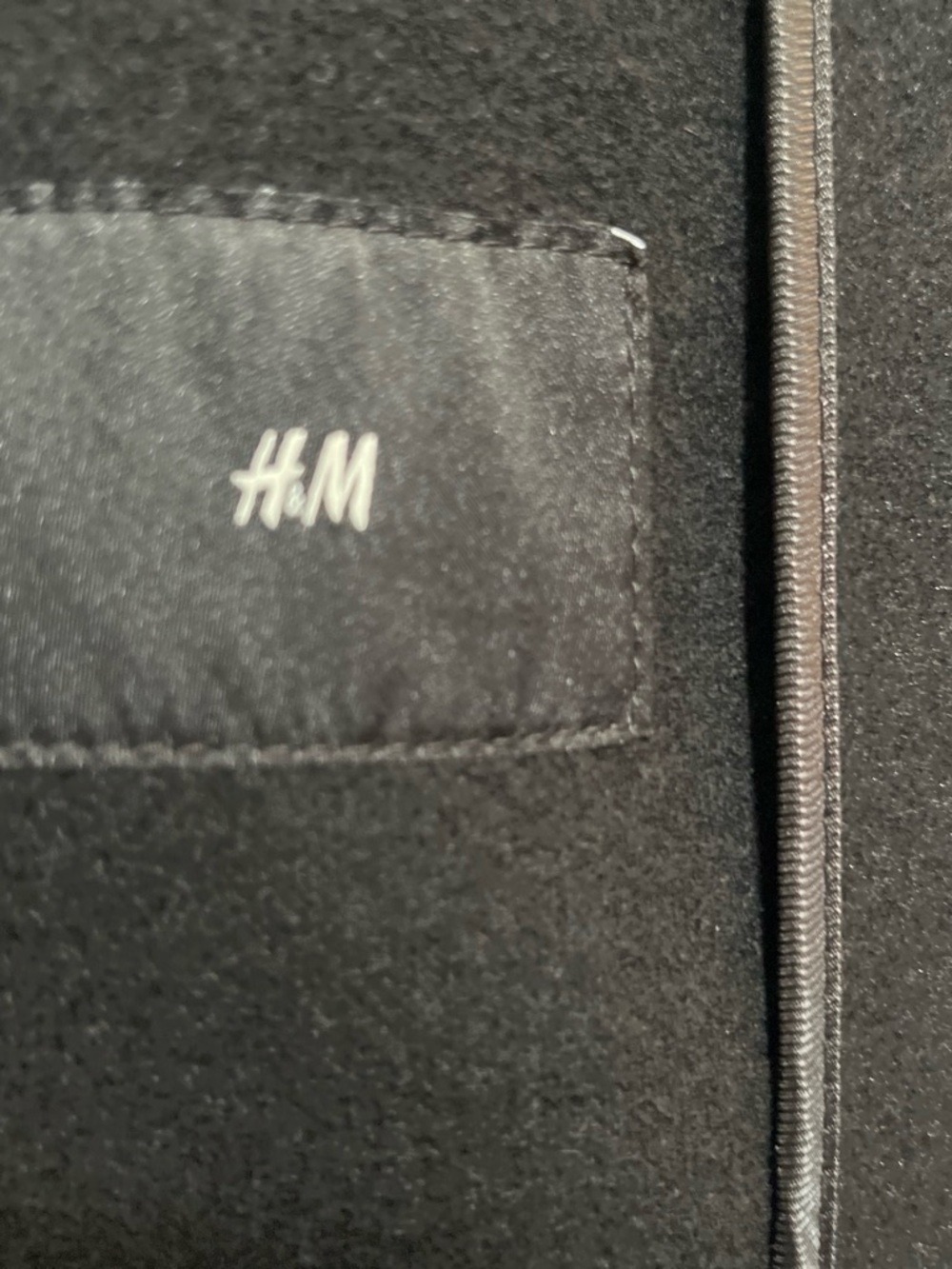 H&M Black Men's Single-Breasted Pea Coat - Picture 2 of 5